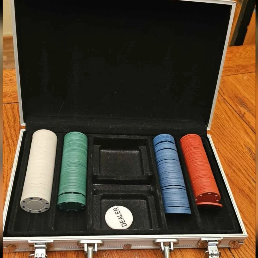 Silver Poker Chip/Cards Case - Picture 2 of 2